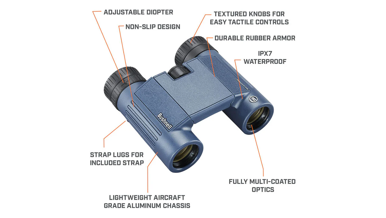Bushnell H2O 10x25 Waterproof Binoculars- 130105R - Image 4
