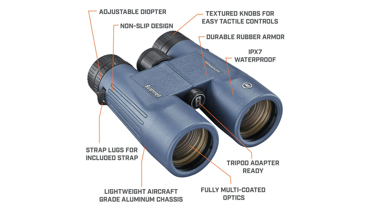 Bushnell H2O 10x42 Waterproof Blue Binoculars- 150142R - Image 4