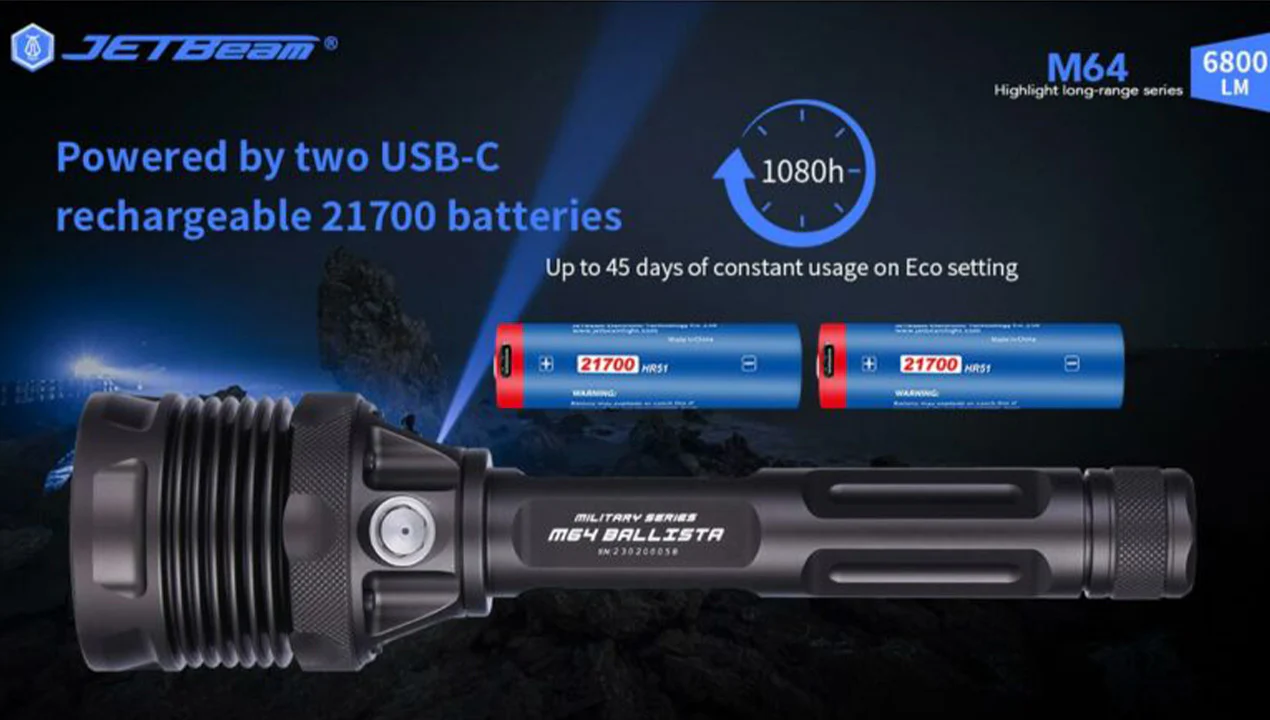 Jetbeam 6800 Lumen Search Light- M64 - Image 4