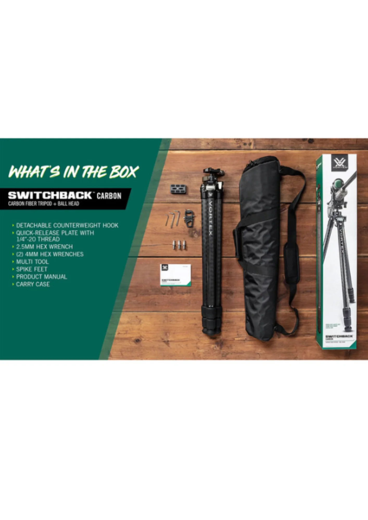 Vortex Switchback Carbon Tripod Kit- TR-SBC - Image 7